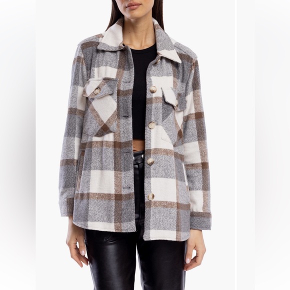 BLANKNYC Easy Does It Plaid Shacket - Picture 1 of 5